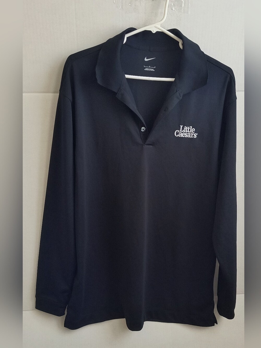 Nike Men's Black Long Sleeve Little Caesars Logo Size Large
